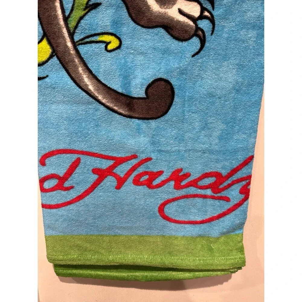Ed Hardy Beach Towel-Blue Panther